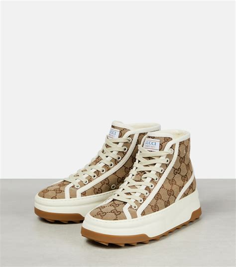 gucci high top on feet|mr porter gucci high top sneakers.